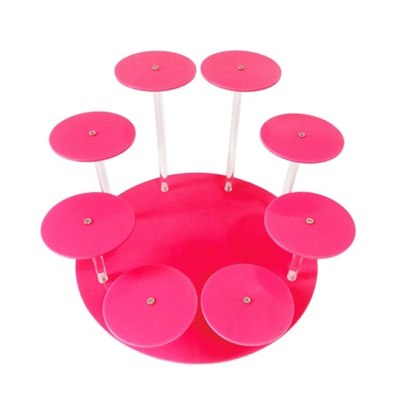 YX034 Acrylic Cupcake Shelf Cartoon Cake Display Stand(Pink)