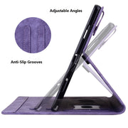 For Samsung Galaxy Tab S9 Ultra /S8 Ultra Cartoon Sakura Cat Embossed Leather Tablet Case(Purple)