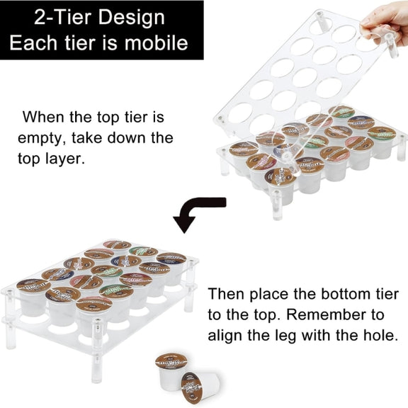 2pcs YX037 Coffee Capsule Display Rack Coffee Bag Organizer