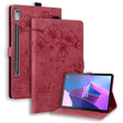For Lenovo Tab P12 12.7 Cartoon Sakura Cat Embossed Leather Tablet Case(Red) - Lenovo by PMC TechLife | Online Shopping South Africa | PMC TechLife | Buy Now Pay Later Mobicred