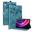 For Lenovo Tab P11 TB-J606F Cartoon Sakura Cat Embossed Leather Tablet Case(Green) - Lenovo by PMC TechLife | Online Shopping South Africa | PMC TechLife | Buy Now Pay Later Mobicred