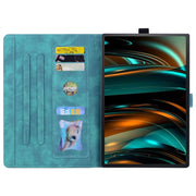 For Lenovo Tab M11 / Xiaoxin Pad 11 2024 Cartoon Sakura Cat Embossed Leather Tablet Case(Green)