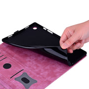 For Lenovo Tab M11 / Xiaoxin Pad 11 2024 Cartoon Sakura Cat Embossed Leather Tablet Case(Rose Red)
