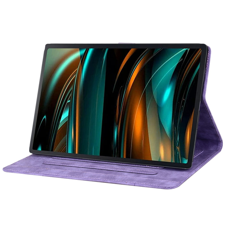 For Lenovo Tab M11 / Xiaoxin Pad 11 2024 Cartoon Sakura Cat Embossed Leather Tablet Case(Purple)