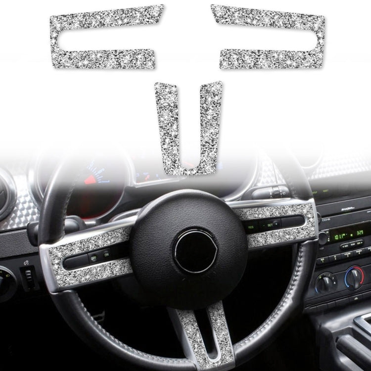 For Ford Mustang 2005-2009 3 in 1 Car Steering Wheel Diamond Decorative Sticker, Left Drive - Car Interior Mouldings by PMC TechLife | Online Shopping South Africa | PMC TechLife | Buy Now Pay Later Mobicred