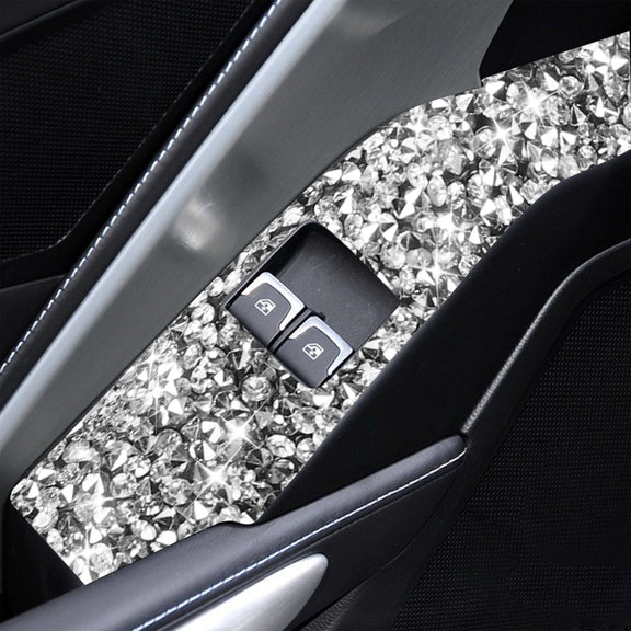 For Chevrolet Corvette C7 2014-2019 Car Door Button Panel Diamond Decorative Sticker, Left Drive