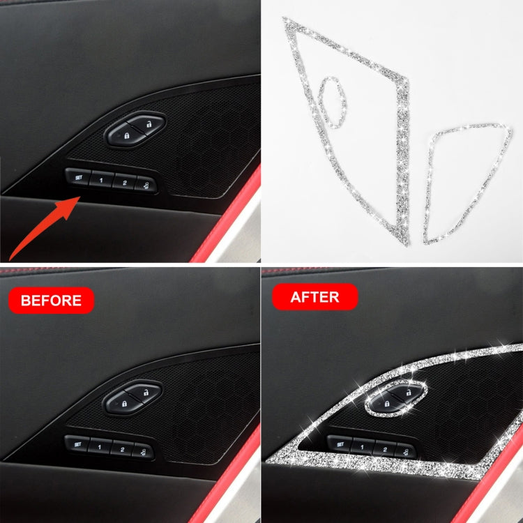 For Chevrolet Corvette C7 2014-2019 Car Door Speaker Frame Diamond Decorative Sticker, Left Drive - Car Interior Mouldings by PMC TechLife | Online Shopping South Africa | PMC TechLife | Buy Now Pay Later Mobicred