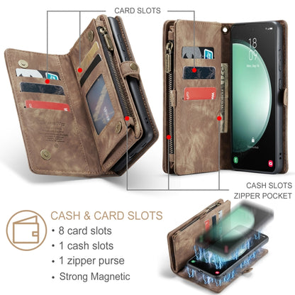 For Samsung Galaxy S23 FE CaseMe 008 Multifunctional Zipper Wallet Leather Phone Case with Lanyard(Brown) - free shipping - PMC Jewellery - Order now!