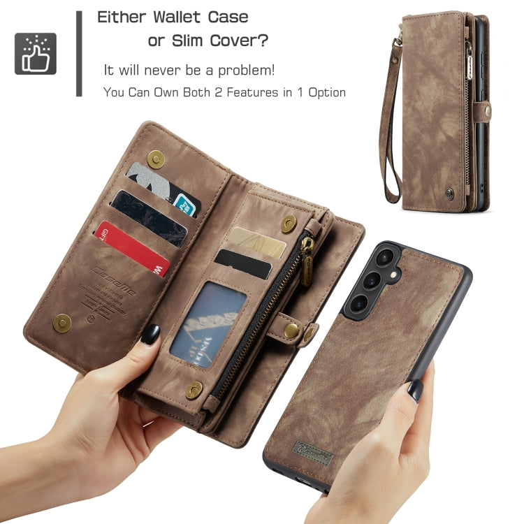 For Samsung Galaxy S23 FE CaseMe 008 Multifunctional Zipper Wallet Leather Phone Case with Lanyard(Brown) - free shipping - PMC Jewellery - Order now!