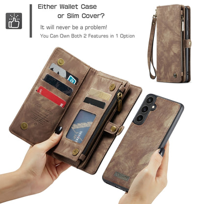 For Samsung Galaxy S23 FE CaseMe 008 Multifunctional Zipper Wallet Leather Phone Case with Lanyard(Brown) - free shipping - PMC Jewellery - Order now!