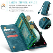 For Samsung Galaxy S23 FE CaseMe 008 Multifunctional Zipper Wallet Leather Phone Case with Lanyard(Blue)