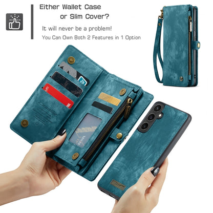 For Samsung Galaxy S23 FE CaseMe 008 Multifunctional Zipper Wallet Leather Phone Case with Lanyard(Blue) - Galaxy S23 FE 5G Cases by CaseMe | Online Shopping South Africa | PMC Jewellery | Buy Now Pay Later Mobicred