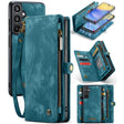 For Samsung Galaxy A15 5G CaseMe 008 Multifunctional Zipper Wallet Leather Phone Case with Lanyard(Blue) - free shipping - PMC Jewellery - Order now!