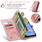 For Samsung Galaxy A15 5G CaseMe 008 Multifunctional Zipper Wallet Leather Phone Case with Lanyard(Pink)