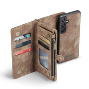 For Samsung Galaxy A25 4G CaseMe 008 Multifunctional Zipper Wallet Leather Phone Case with Lanyard(Brown)