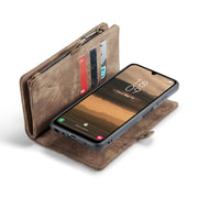For Samsung Galaxy A25 4G CaseMe 008 Multifunctional Zipper Wallet Leather Phone Case with Lanyard(Brown)