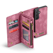 For Samsung Galaxy A25 4G CaseMe 008 Multifunctional Zipper Wallet Leather Phone Case with Lanyard(Red)