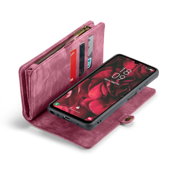 For Samsung Galaxy A25 4G CaseMe 008 Multifunctional Zipper Wallet Leather Phone Case with Lanyard(Red)