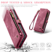 For Samsung Galaxy A25 4G CaseMe 008 Multifunctional Zipper Wallet Leather Phone Case with Lanyard(Red)