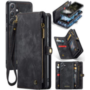 For Samsung Galaxy A35 5G CaseMe 008 Multifunctional Zipper Wallet Leather Phone Case with Lanyard(Black)