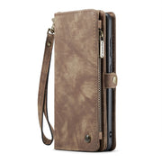 For Samsung Galaxy A35 5G CaseMe 008 Multifunctional Zipper Wallet Leather Phone Case with Lanyard(Brown)