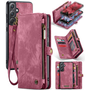 For Samsung Galaxy A35 5G CaseMe 008 Multifunctional Zipper Wallet Leather Phone Case with Lanyard(Red)