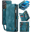 For Samsung Galaxy A35 5G CaseMe 008 Multifunctional Zipper Wallet Leather Phone Case with Lanyard(Blue) - free shipping - PMC Jewellery - Order now!