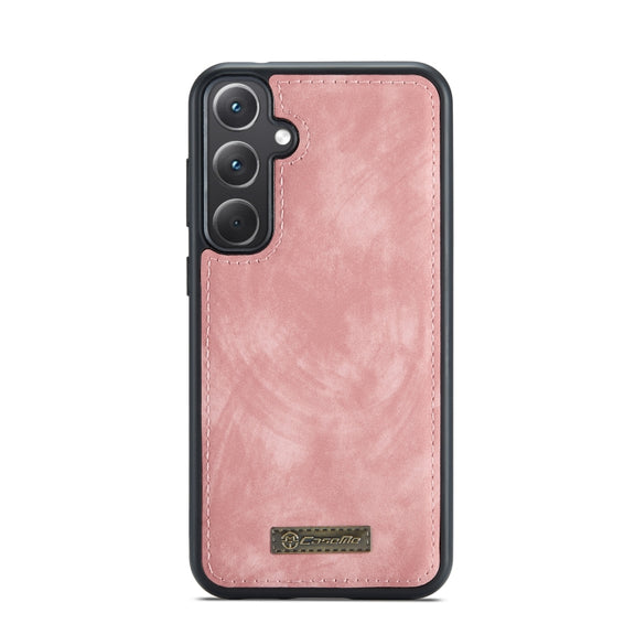For Samsung Galaxy A35 5G CaseMe 008 Multifunctional Zipper Wallet Leather Phone Case with Lanyard(Pink)