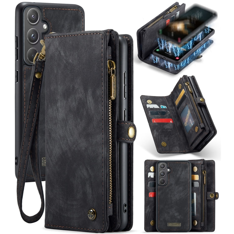 For Samsung Galaxy A55 5G CaseMe 008 Multifunctional Zipper Wallet Leather Phone Case with Lanyard(Black) - free shipping - PMC Jewellery - Order now!