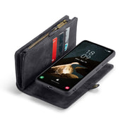 For Samsung Galaxy A55 5G CaseMe 008 Multifunctional Zipper Wallet Leather Phone Case with Lanyard(Black)
