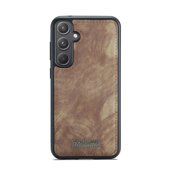 For Samsung Galaxy A55 5G CaseMe 008 Multifunctional Zipper Wallet Leather Phone Case with Lanyard(Brown)
