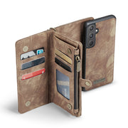 For Samsung Galaxy A55 5G CaseMe 008 Multifunctional Zipper Wallet Leather Phone Case with Lanyard(Brown)