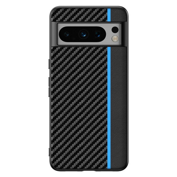 For Google Pixel 9 Pro Ultra-thin Carbon Fiber Texture Printing Phone Case(Black Blue)