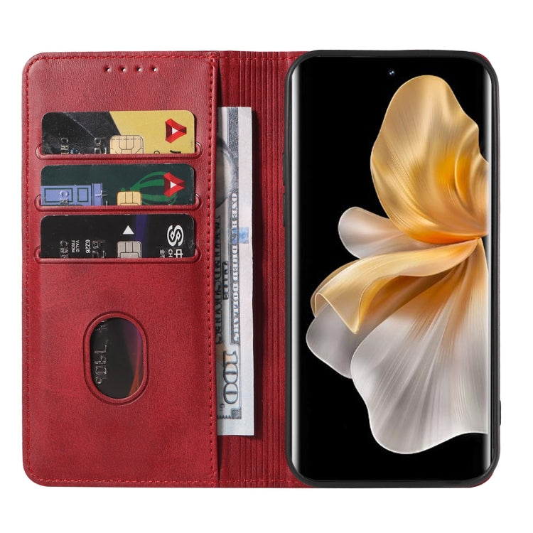 For vivo S18 Pro Magnetic Closure Leather Phone Case(Red) - vivo Cases by PMC TechLife | Online Shopping South Africa | PMC TechLife | Buy Now Pay Later Mobicred