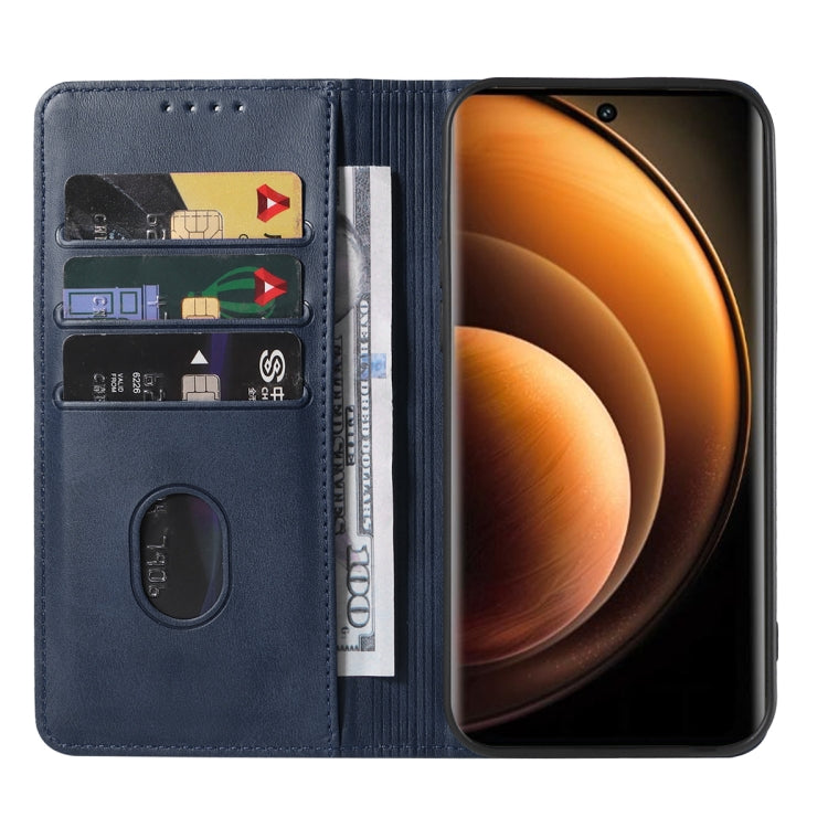 For vivo X100 Magnetic Closure Leather Phone Case(Blue) - X100 Cases by PMC TechLife | Online Shopping South Africa | PMC TechLife | Buy Now Pay Later Mobicred