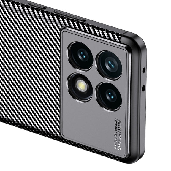 For Xiaomi Redmi K70 Pro Carbon Fiber Texture Shockproof TPU Phone Case(Black)