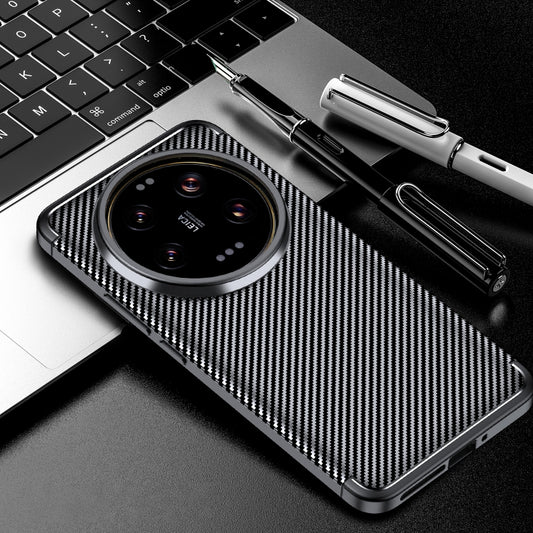 For Xiaomi 14 Ultra Carbon Fiber Texture Shockproof TPU Phone Case(Black) - 14 Ultra Cases by PMC Jewellery | Online Shopping South Africa | PMC Jewellery | Buy Now Pay Later Mobicred