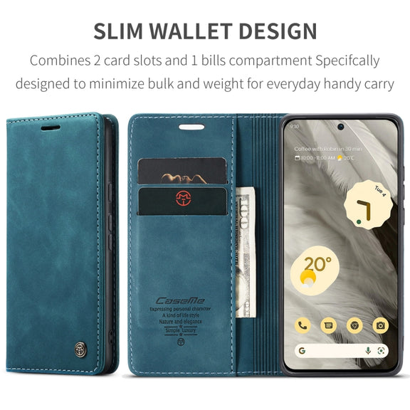For Google Pixel 8 CaseMe 013 Multifunctional Horizontal Flip Leather Phone Case(Blue)