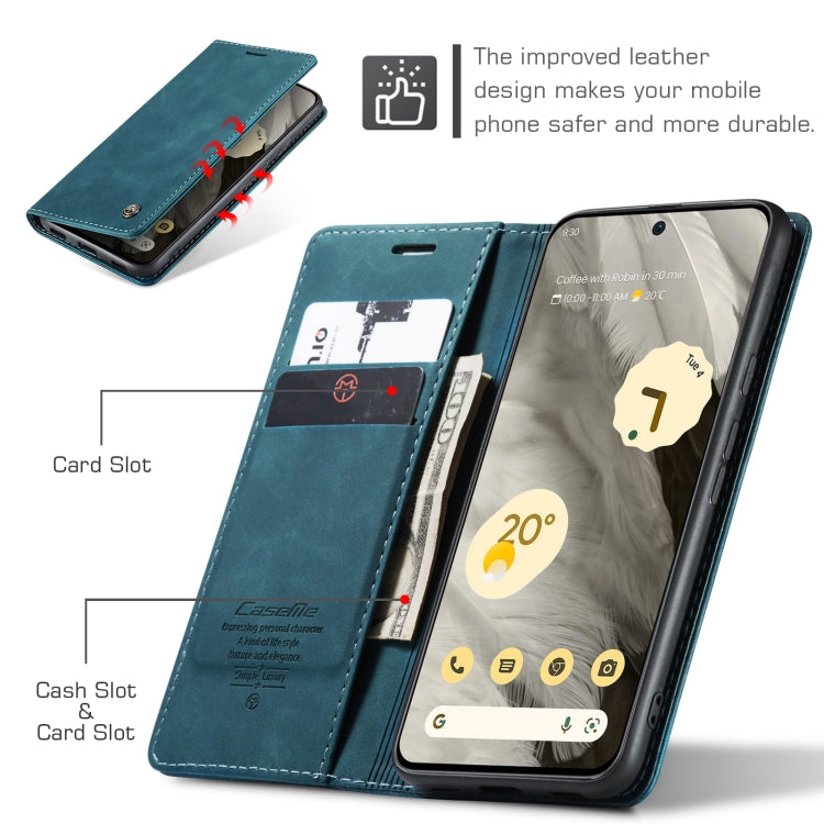 For Google Pixel 8 CaseMe 013 Multifunctional Horizontal Flip Leather Phone Case(Blue) - free shipping - PMC Jewellery - Order now!