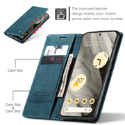 For Google Pixel 8 CaseMe 013 Multifunctional Horizontal Flip Leather Phone Case(Blue)