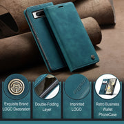 For Google Pixel 8 CaseMe 013 Multifunctional Horizontal Flip Leather Phone Case(Blue)