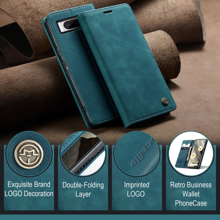 For Google Pixel 8 CaseMe 013 Multifunctional Horizontal Flip Leather Phone Case(Blue)
