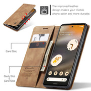 For Google Pixel 6A CaseMe 013 Multifunctional Horizontal Flip Leather Phone Case(Brown)