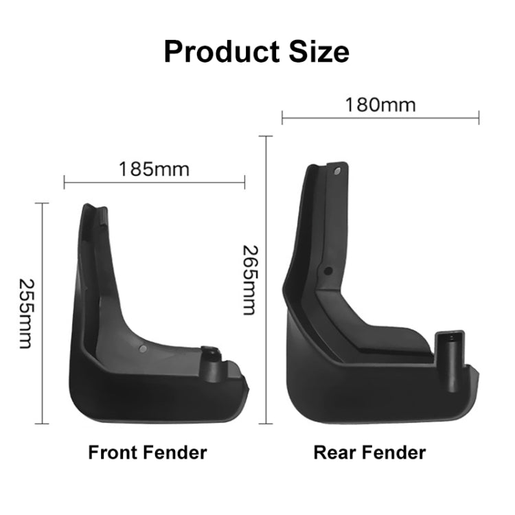 For Mercedes-Benz C-Class W205 Sport 2015-20 4pcs/Set Car Auto Soft Plastic Splash Flaps Fender Guard - Mudguards by PMC TechLife | Online Shopping South Africa | PMC TechLife | Buy Now Pay Later Mobicred