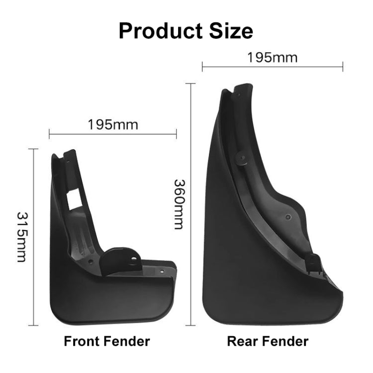 For Mercedes-Benz C-Class W205 2007-2010 4pcs/Set Car Auto Soft Plastic Splash Flaps Fender Guard - Mudguards by PMC TechLife | Online Shopping South Africa | PMC TechLife | Buy Now Pay Later Mobicred