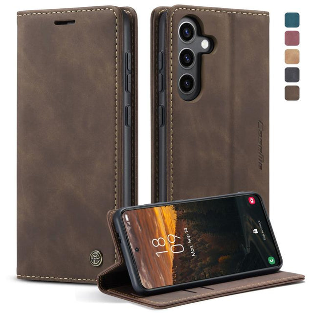 For Samsung Galaxy S24 5G CaseMe 013 Multifunctional Horizontal Flip Leather Phone Case(Coffee)