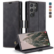 ForSamsung Galaxy S24 Ultra 5G CaseMe 013 Multifunctional Horizontal Flip Leather Phone Case(Black)