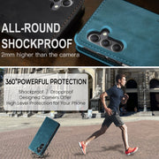 For Samsung Galaxy A25 5G CaseMe 013 Multifunctional Horizontal Flip Leather Phone Case(Blue)