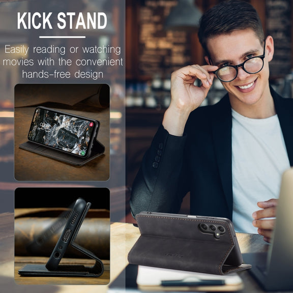 For Samsung Galaxy A25 5G CaseMe 013 Multifunctional Horizontal Flip Leather Phone Case(Black)
