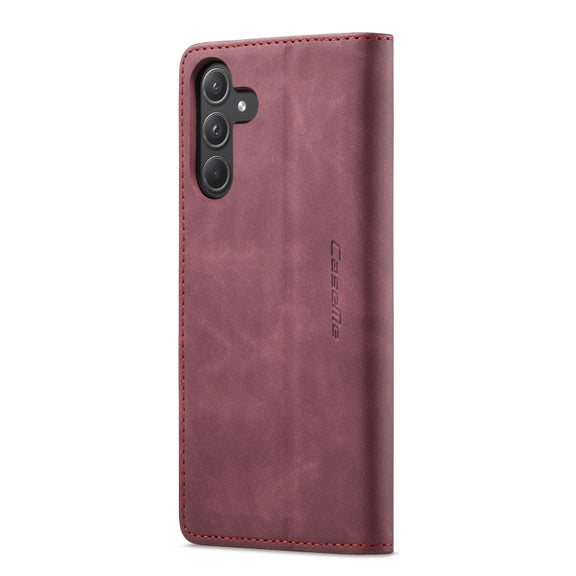 For Samsung Galaxy A55 5G CaseMe 013 Multifunctional Horizontal Flip Leather Phone Case(Wine Red)